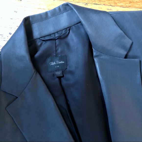 TALULA BABATON CHARCOAL SHEEN FITTED BLAZER - Picture 2 of 5